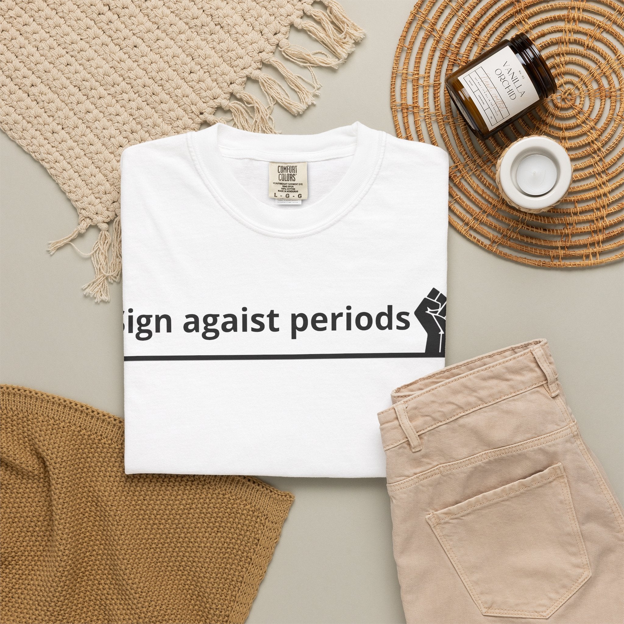 Sign Against Periods T-Shirt — Show your support towards feminism
