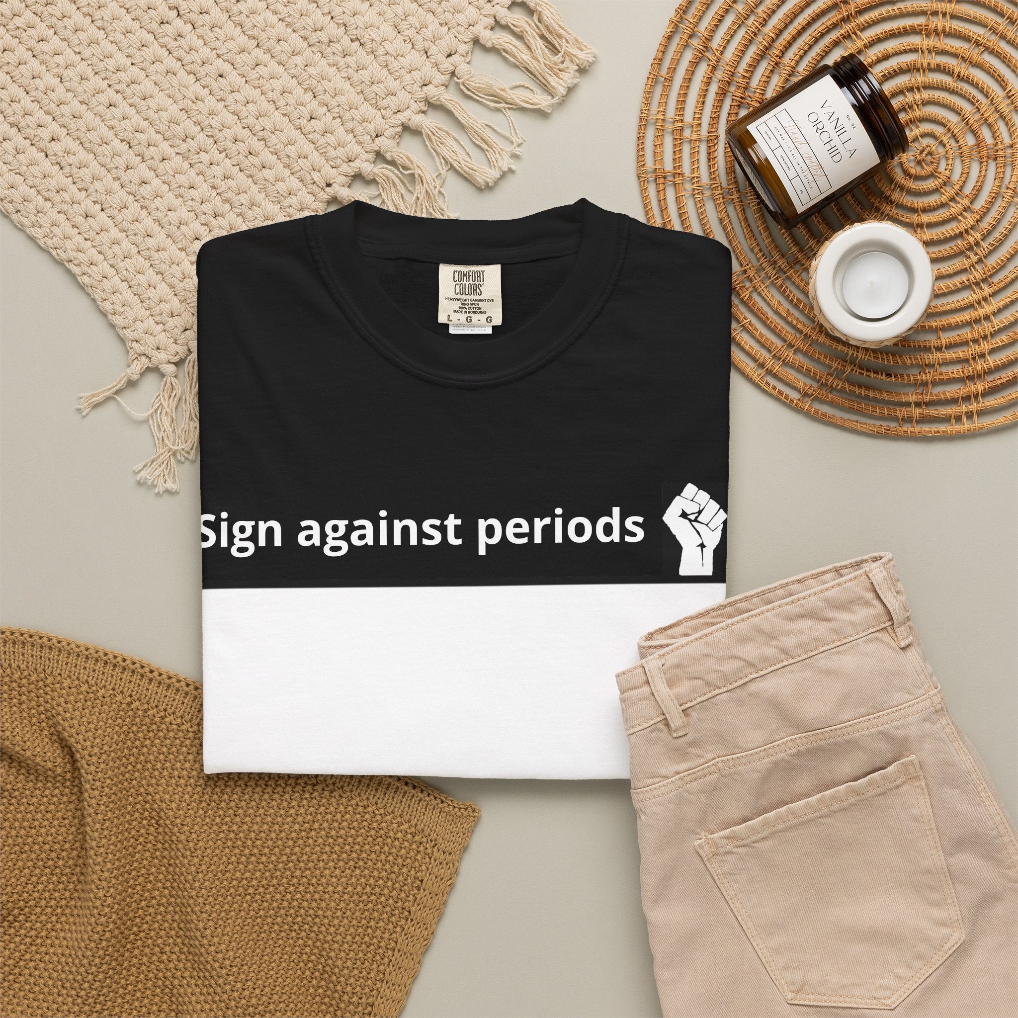 Sign Against Periods T-Shirt — Show your support towards feminism